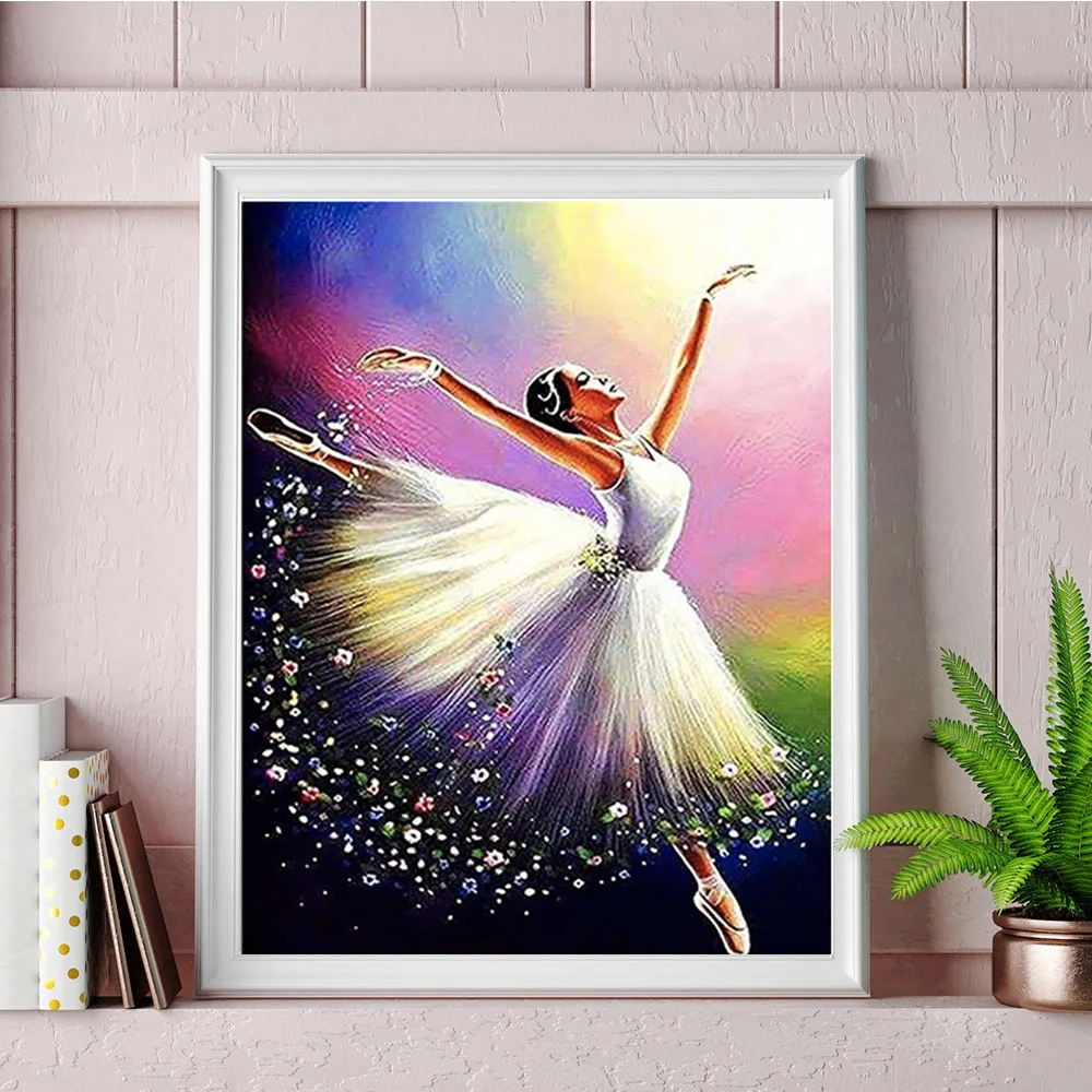 

Алмазная 5D Вышивка «сделай сам», полноформатная круглая картина с изображением танцующей девушки и женщины, домашний декор, мозаика в подар...