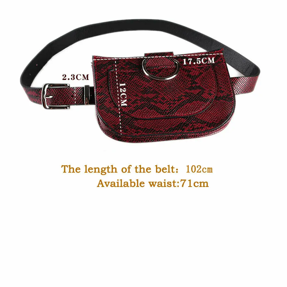

New Women Bag Serpentine Print Waist Pack For Lady Fanny Waist Small Bag Snake Skin Belt Fashion Lovely Travel Street Bag