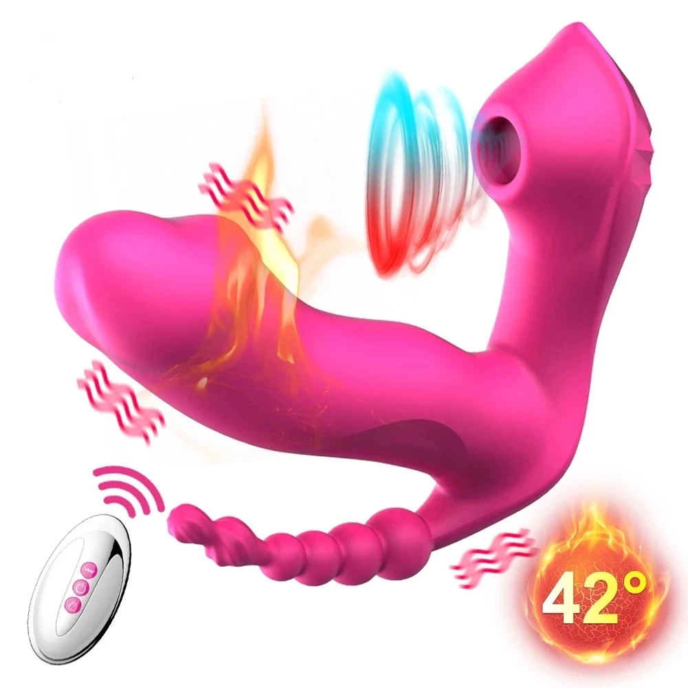 

42℃ Heating Function 7 Speeds Sucking Wearable Panties Game Toys for Adult，3 in 1 Multifunctional Stimulation Clit Massager