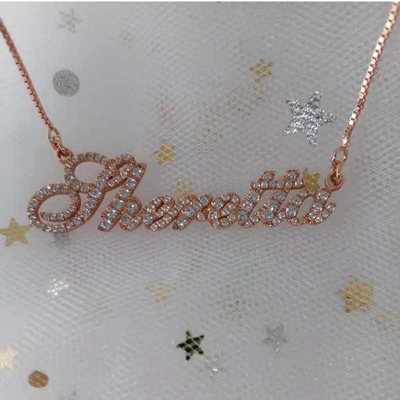 Женское Ожерелье с именем из циркония на заказ новинка 2020 кулон кристаллами