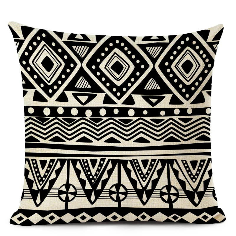 Retro High Quality ethnic Geometry Cushion Cover Throw Pillow Cutton Linen Car Sofa Bed Home Decor Textile Printed Pillowcase