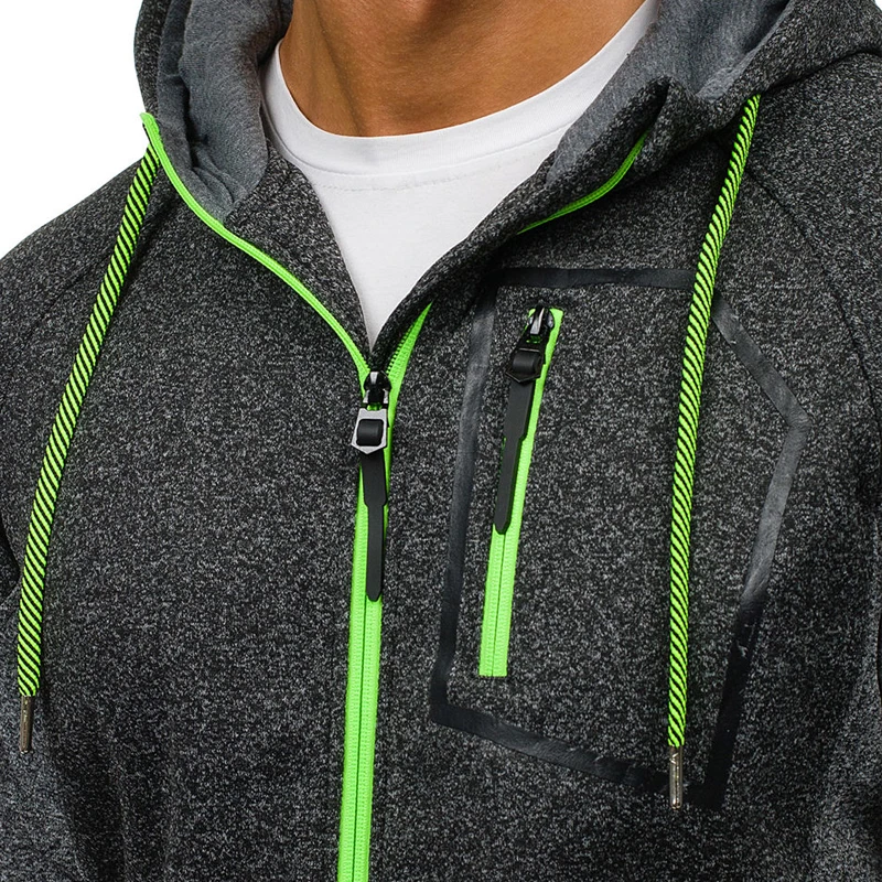 

ZOGAA Patchwork Casual Men Hooded Jacket Spring Autumn Men Slim Fleece Hoodie Coat Male Solid Color Zipper Warm Sweatshirt Tops