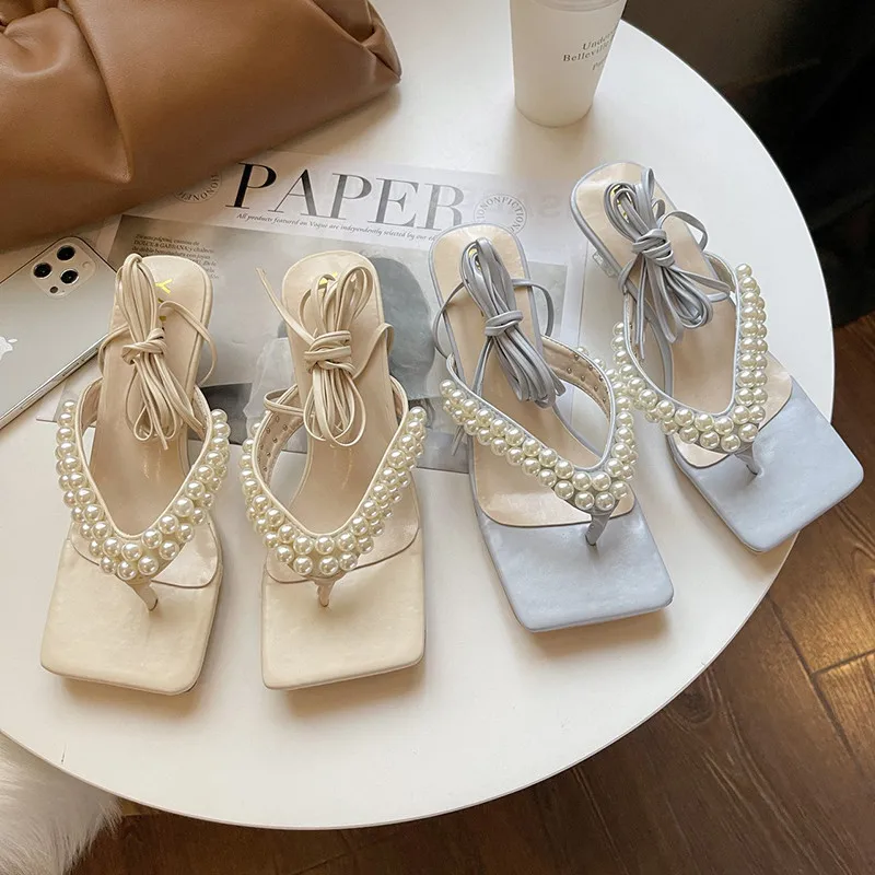 

Beige Heeled Sandals 2021 Summer Low-Heeled Shoes With Strap Cross Med Cross-Shoes Black Low-heeled Clear Comfort Medium Closed