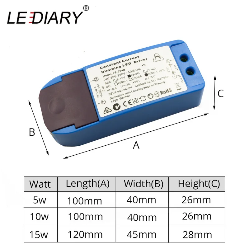Светодиодный драйвер IARY 5 Вт 10 15 с регулировкой яркости|led driver|led driver 220vdimming led |