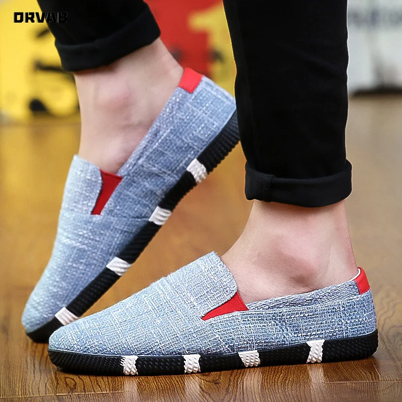 Breathable Summer Shoes Men Linen Hemp Slip-On Driving Moccasin Soft Comfortable Sneakers Non-slip Loafers Mens Casual | Обувь