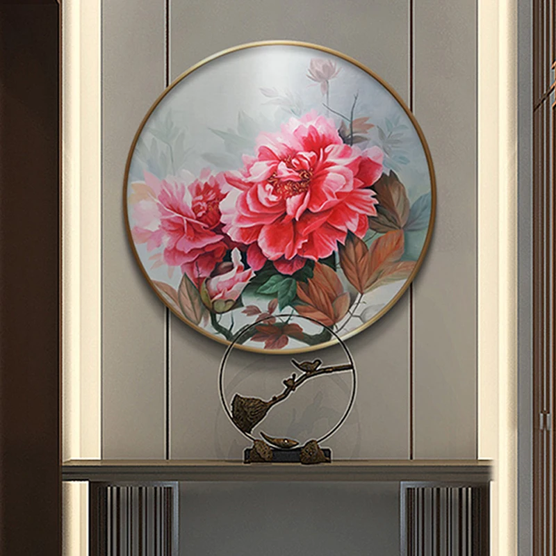 Набор для вышивки красными пионами крестиком из ткани 9ct 11ct холщовая печать