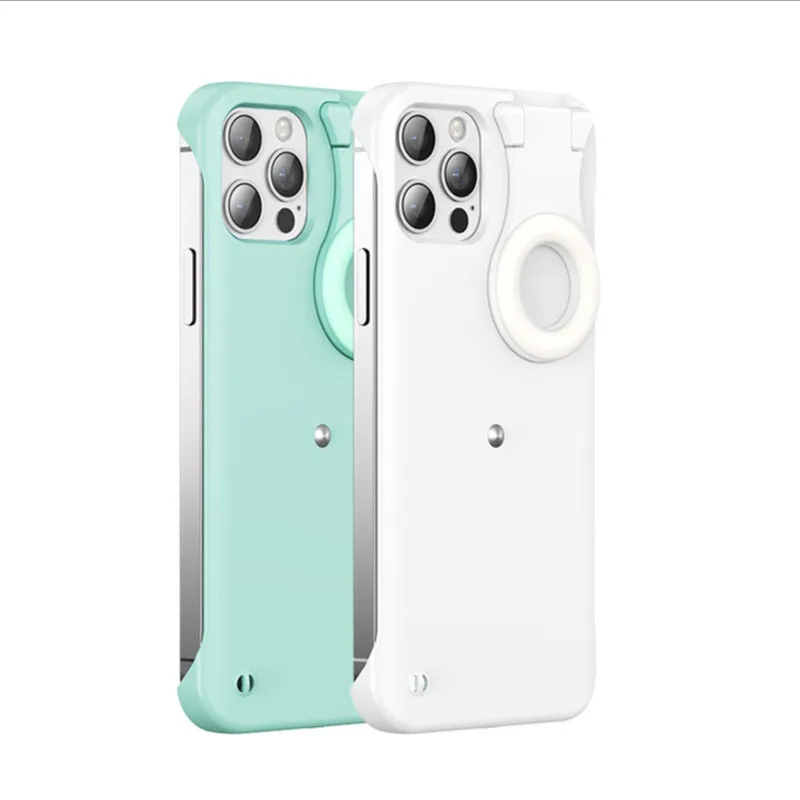 

Enhance LED Light Selfie Case For iPhone 12 11 Pro Max 12 Pro X Xs Max Luminous Circle Ring Glow Cover Taking Photo Capa coque