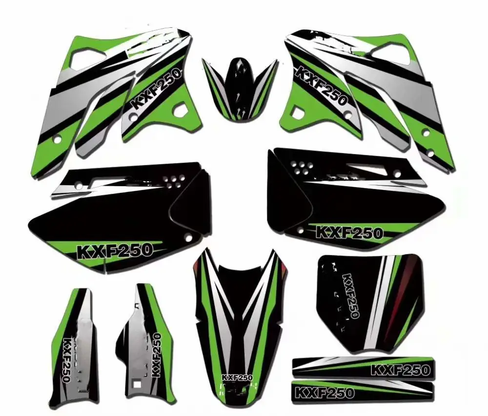 Мотоциклетные фоны наклейки командные графические Набор для Kawasaki KX250F KXF 250 KXF250 2006