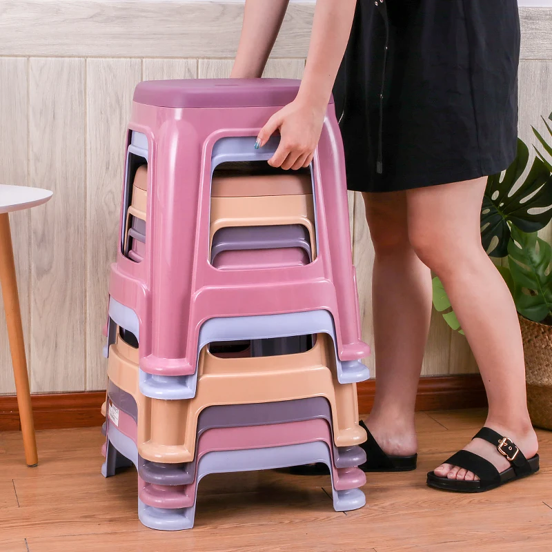 Пластиковый табурет двухцветный матовый домашний обеденный стул для взрослых