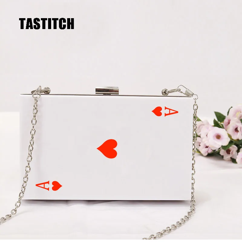 Белая акриловая сумка-клатч для свадебной вечеринки покерная форма на заказ