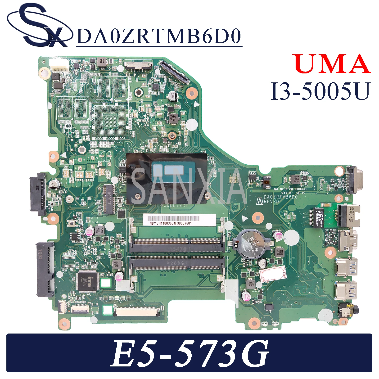 KEFU DA0ZRTMB6D0 материнская плата для ноутбука Acer E5 573G оригинальная UMA I3 5005U|Материнские