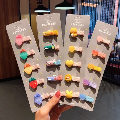 

High Quality Duckbill Clip Acrylic Soft Ceramic Handmade Hairpin Set Women Kids Animal Fruits Flower Cartoon Hair Clip Headwear