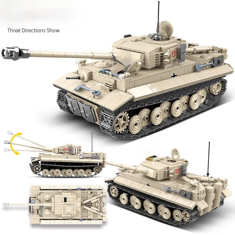 Конструктор Тигр Военная серия Вторая мировая война тяжелый танк город немецкий
