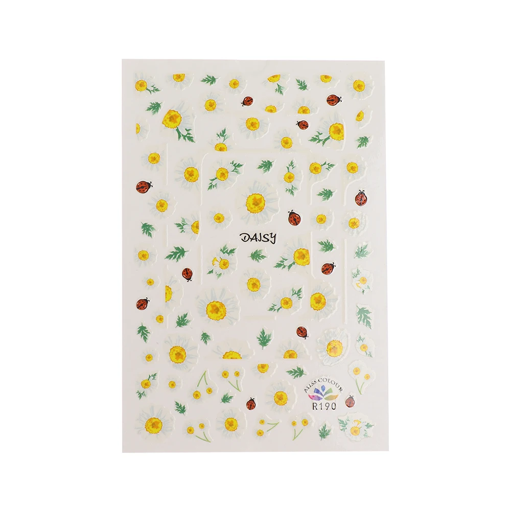1 лист смешанный ультратонкий Роза Маргаритка Подсолнух цветок наклейки для