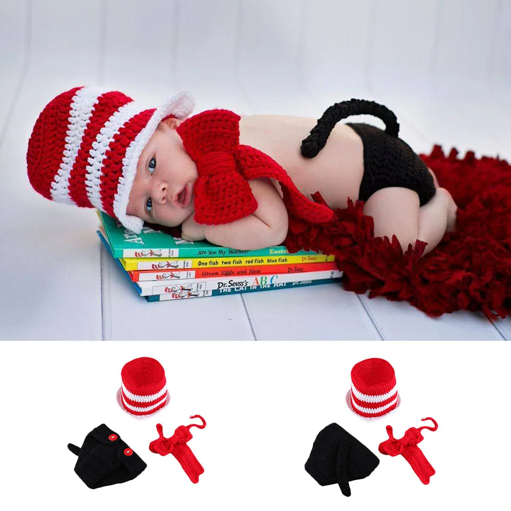 

Unisex Crochet Newborn Magician Costume for Baby Knitted Photography Coming Home Outfit New Born Photo Props for Baby Pictures