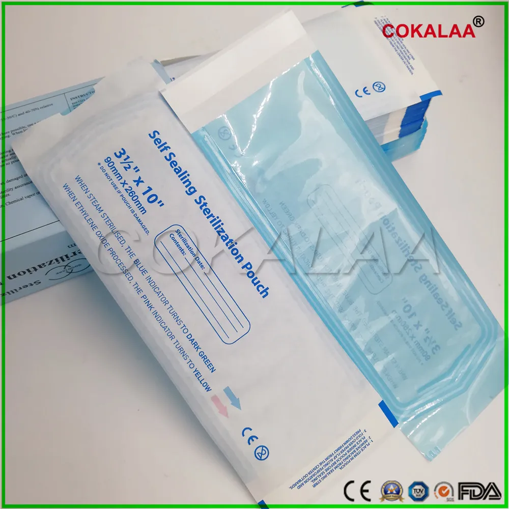 

200pcs/box 70 x 260mm DENTAL SELF SEAL STERILIZATION POUCHES medical bag sterilization bags Dental Tool Storage Bag