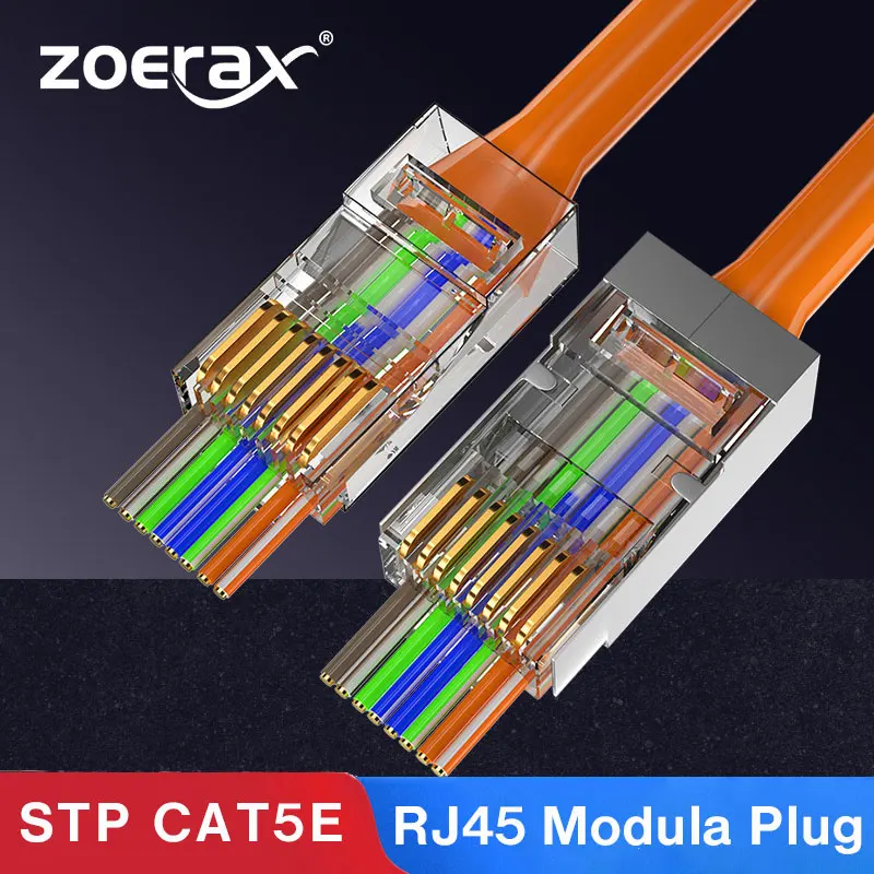 Концевые разъемы ZoeRax RJ45 Cat5 Cat5e позолоченные 8P8C UTP/STP Ethernet сетевой