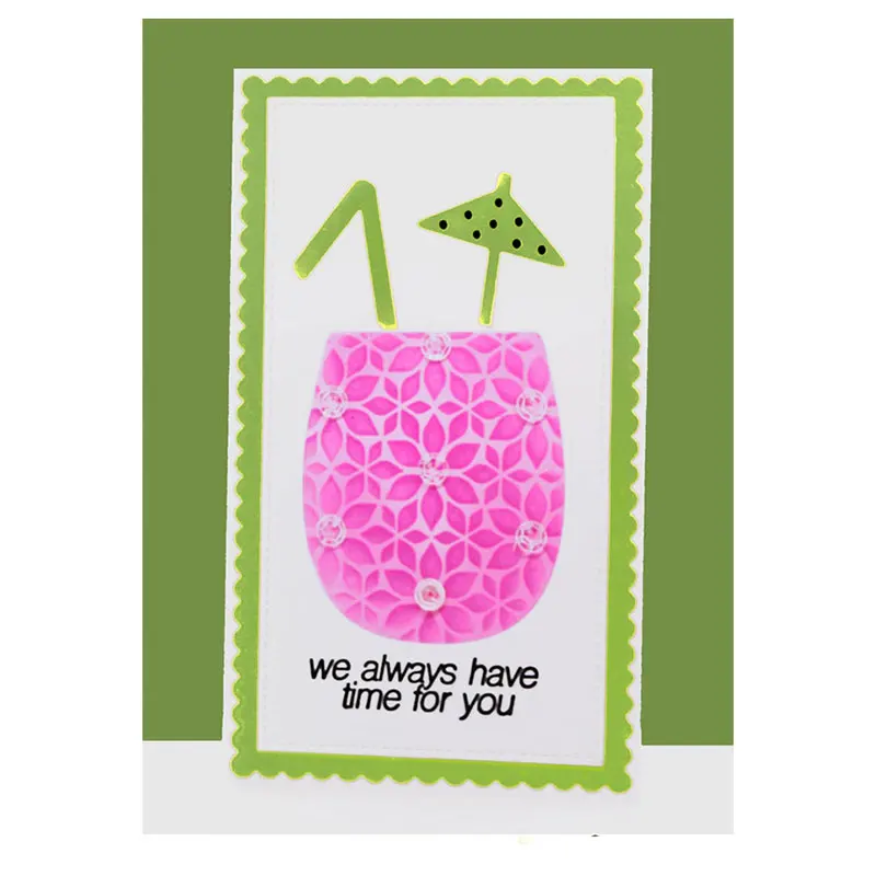 

Drink Summer Juice Metal Cutting Dies and Stamps DIY Scrapbooking Card Stencil Paper Cards Handmade Album Stamp Die Sheets