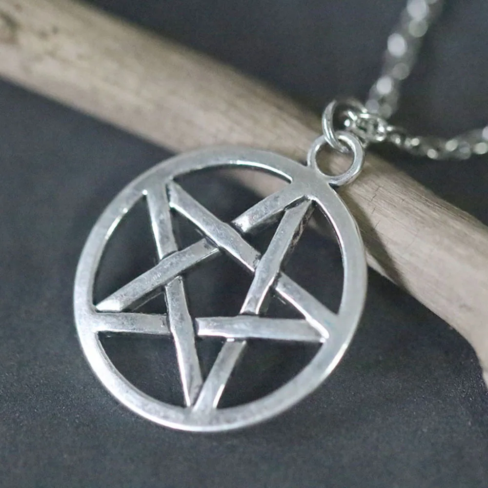 Модное винтажное ожерелье с подвеской в виде звезды и пентаграммы для женщин
