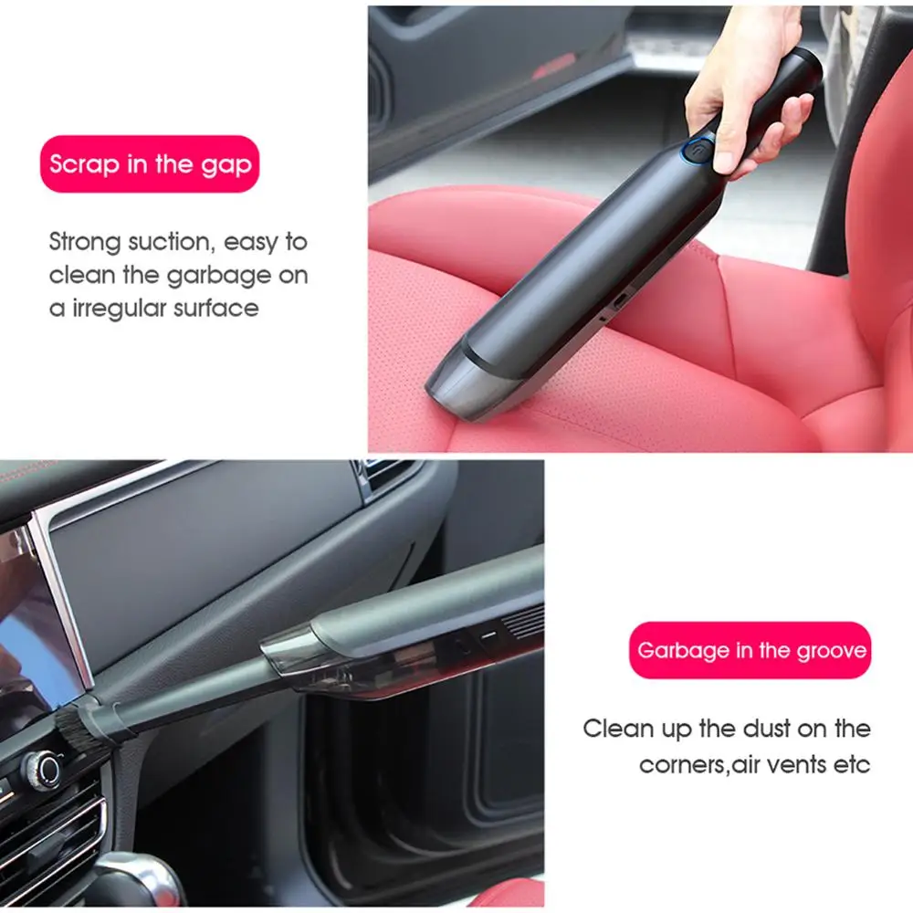 

Handheld Wireless Vacuum Cleaner Rechargeable Cyclone Suction Car Vacuum Cleaner Cordless Wet/Dry Auto Portable for Car Home