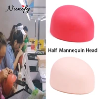 nunify soft pvc half mannequin head for making wigs red beige big size wig making tools can put pins maniquin head and stand
