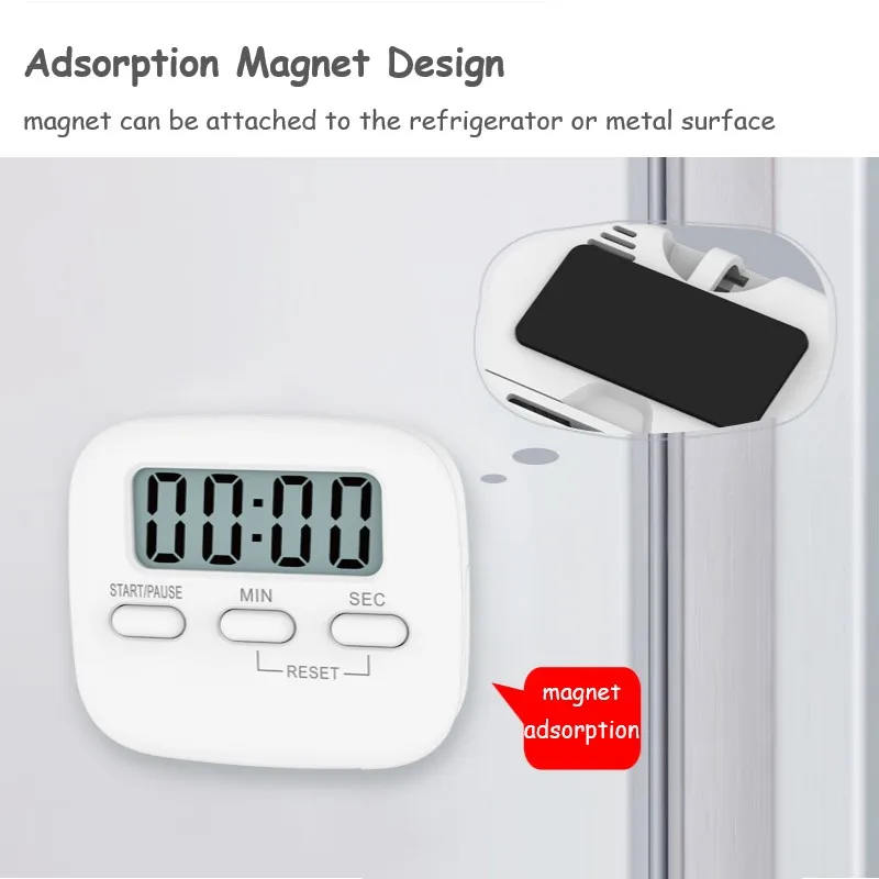 digital kitchen timer big digits loud alarm magnetic backing stand large lcd display cooking baking electronic stopwatch clock free global shipping