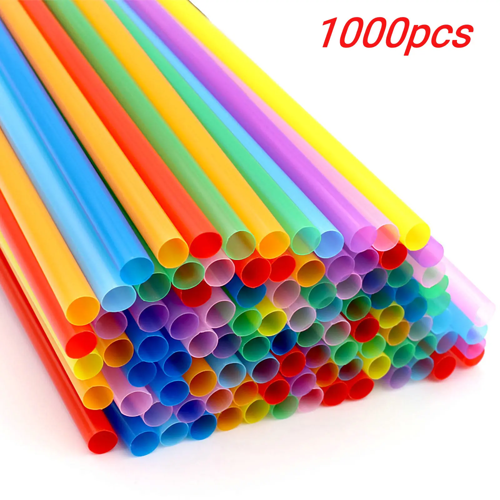 100/200/300/500/600/1000 шт. многоцветные пластиковые одноразовые соломинки для