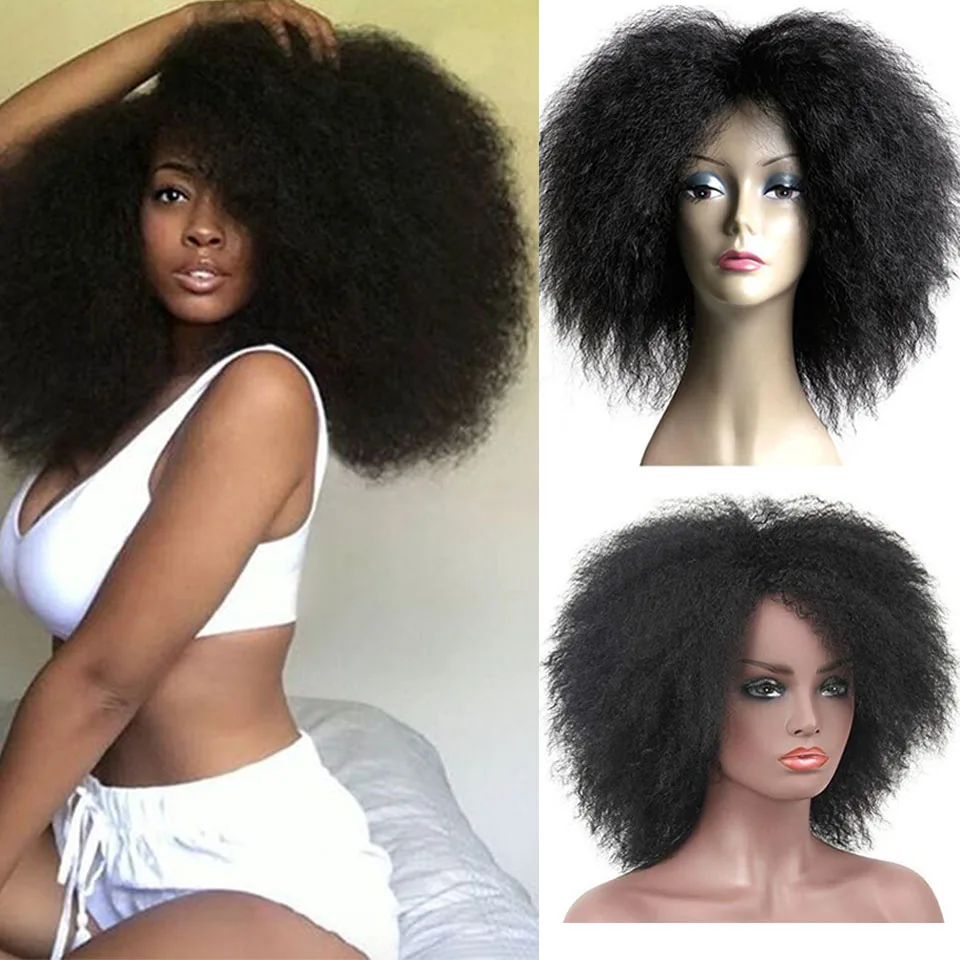 

HOUYAN African Long Curly Hair Women's Synthetic Wig Fluffy African Kinky Curly Wig