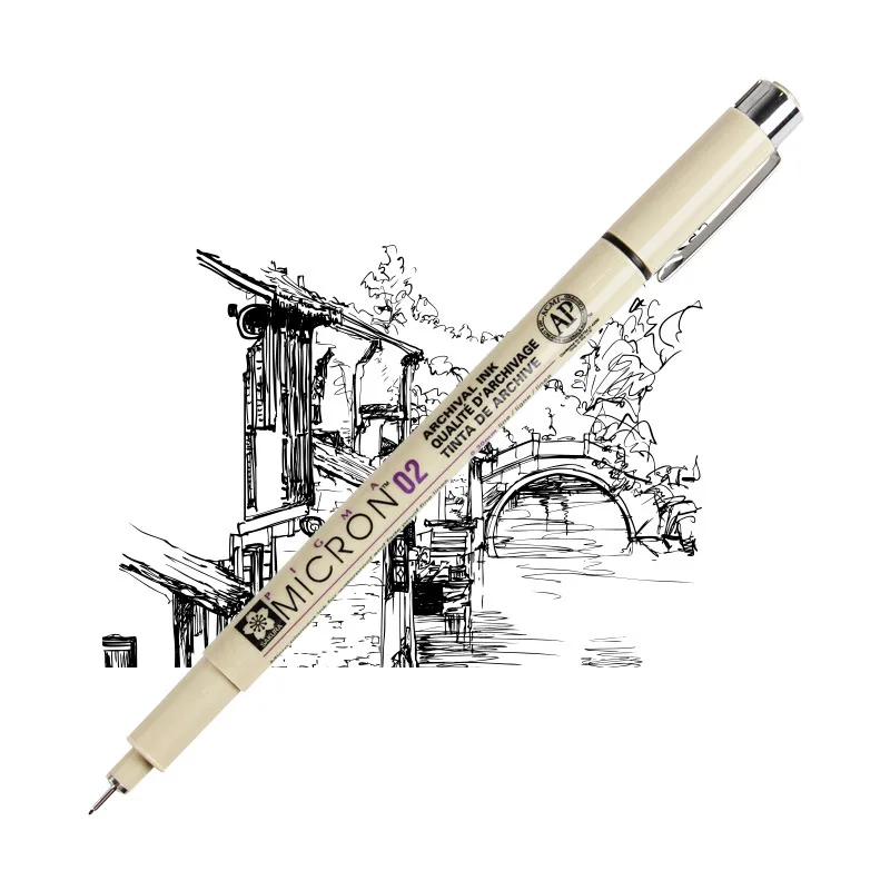 

1pcs Pigment Liner Ink Marker Pen 0.05 0.1 0.2 0.3 0.4 0.5 0.6 0.8 Different Tip Black Fineliner Sketching Brush Pen Pens