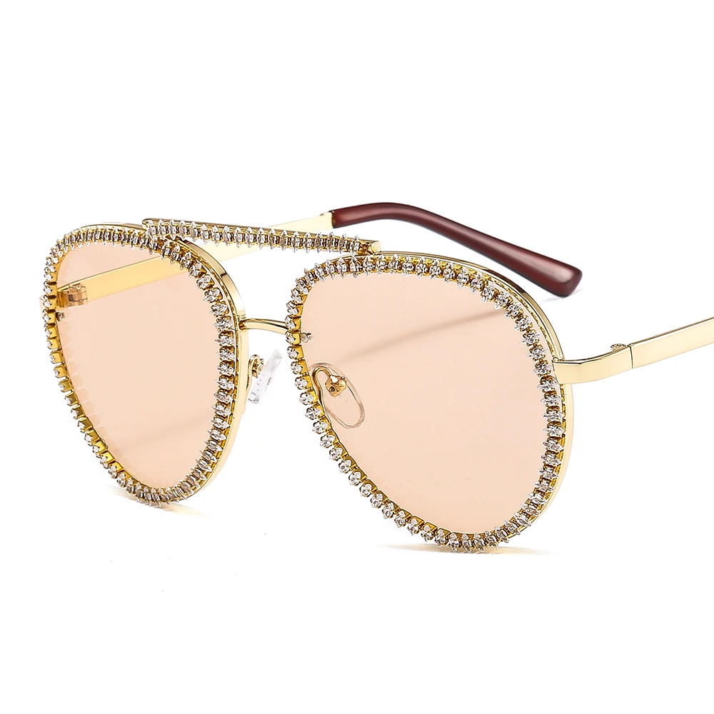 Роскошные прозрачные стразы Солнцезащитные очки женские модные декоративные