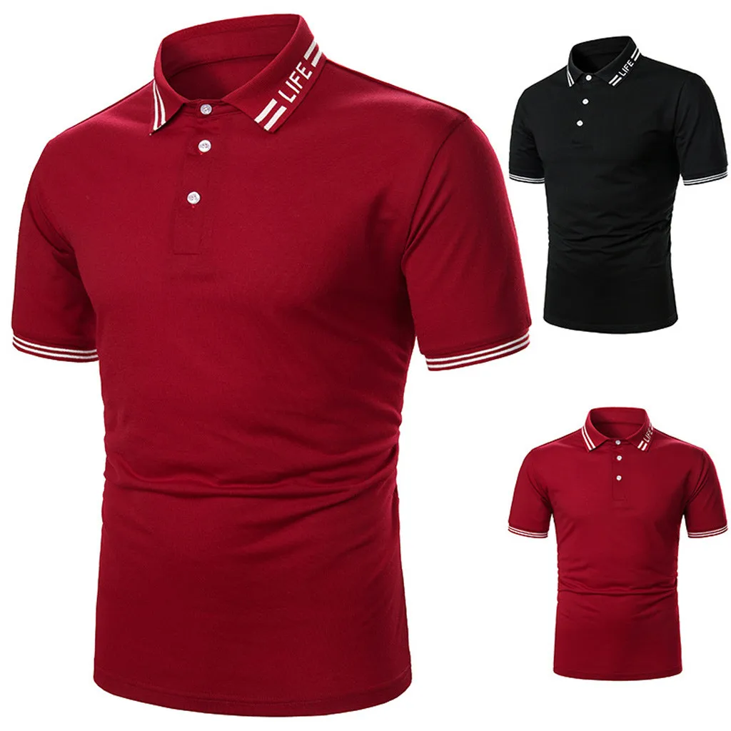 

Men's Fashion Explosion Shirt Top Solid Color Slim Short Sleeve Button Pullover Shirt Casual Lapel Top Size S-2XL 40*