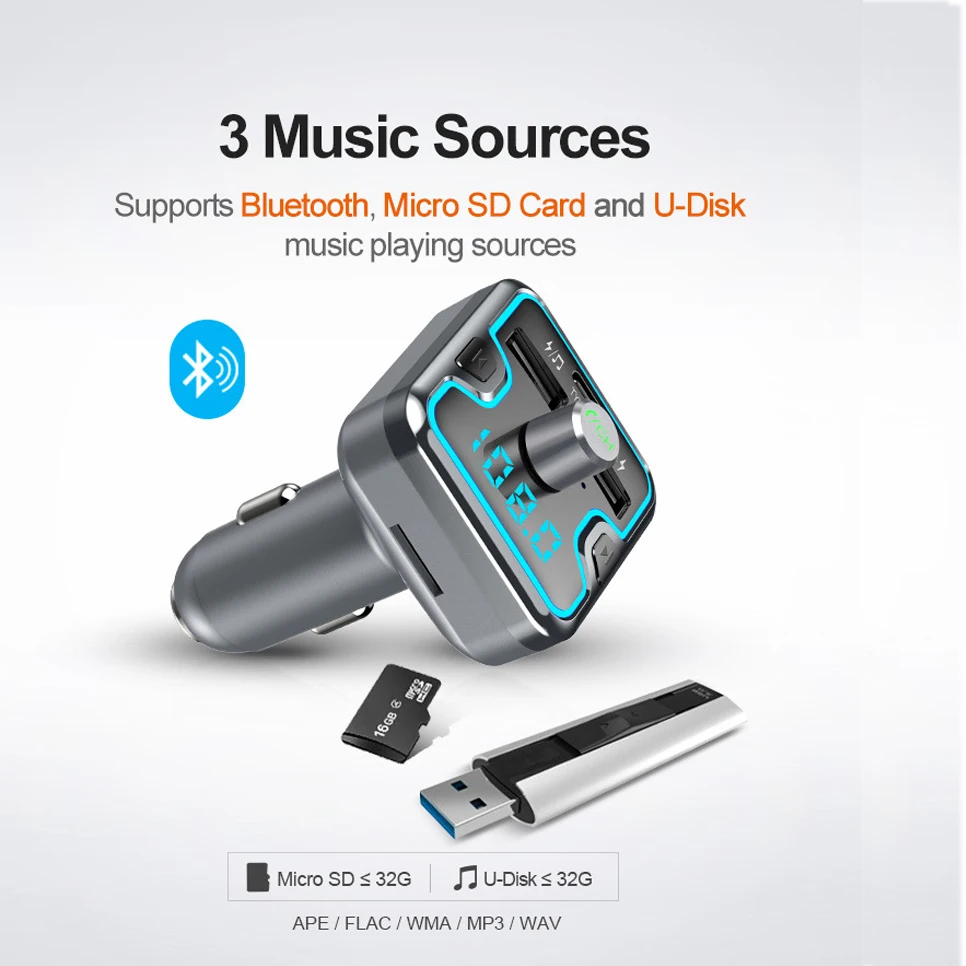 In The Car Charger Bluetooth Receiver For Home Speaker Headphone Adapter Hand Free Dual USB Fast for Phone | Автомобили и