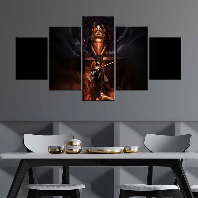 Обои с рисунком из аниме атака на постер Эрена джейгера и Mikasa 5 или 3 шт. | Дом сад