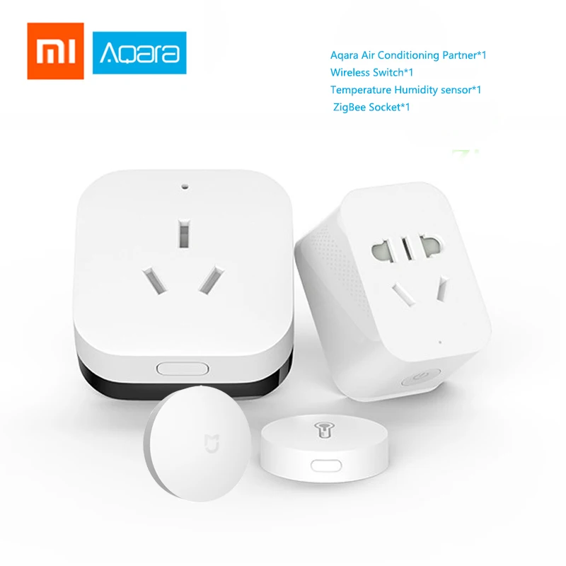 Xiaomi Aqara умный дом автоматизация наборы кондиционер партнер шлюз Zigbee Wifi умная розетка датчик температуры и влажности