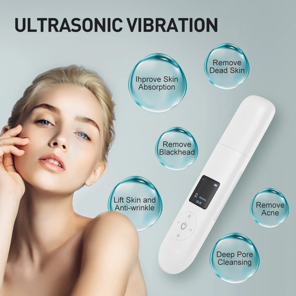 Beste Ultrasone Huid Scrubber Ultrasone Facial Cleaner Comedondrukker Ultrasone Peeling Schop Cleaner Facial Massager Huidverzorging