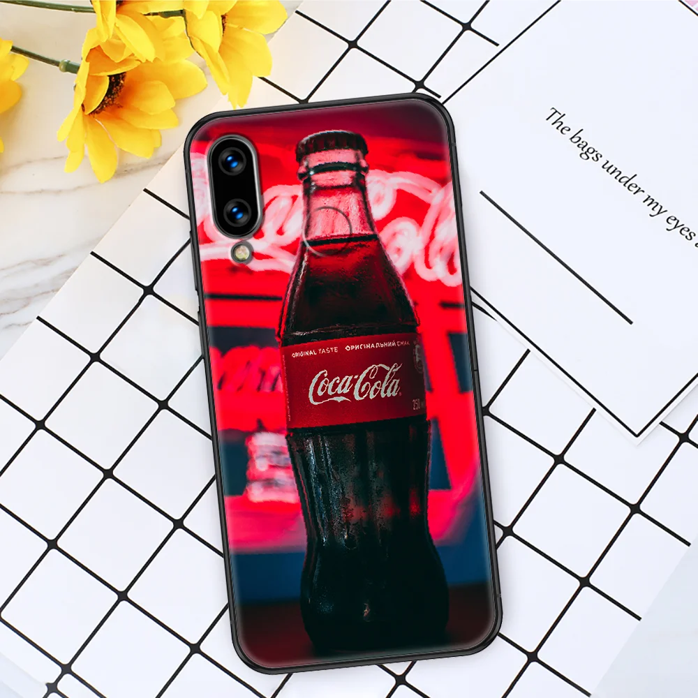 

Cola Soda Cocas coke Phone case For Huawei Honor 6 7 8 9 10 10i 20 A C X Lite Pro Play black luxury Etui soft coque tpu