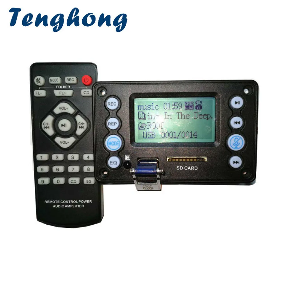 

Tenghong MP3 Decoder Board Bluetooth 4.2 Audio Receiver 5V LCD APE FLAC WMA WAV Decoding Support Recording Radio Lyrics Display