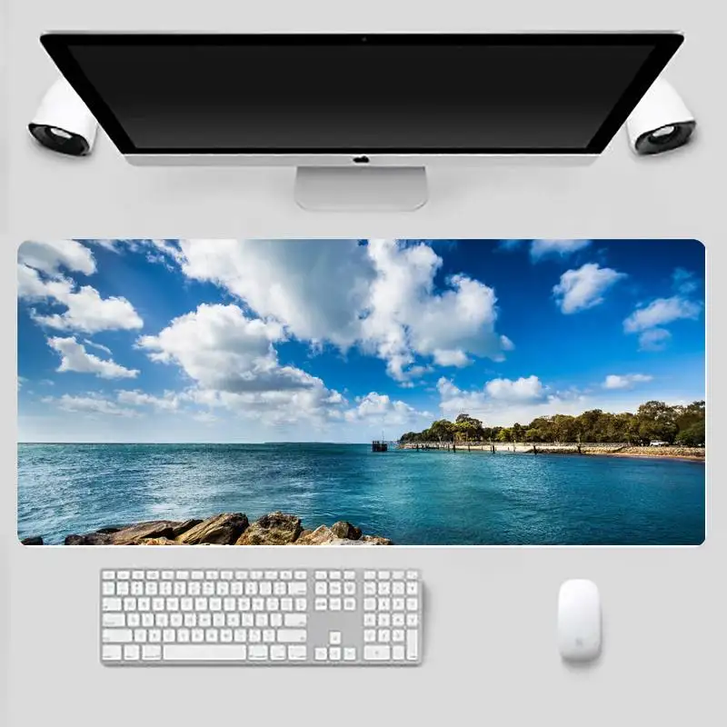 

Beach sea mountain scenery Laptop Computer Mousepad Table Protect Game Office Work Mouse Mat pad X XL Non-slip Laptop Cushion