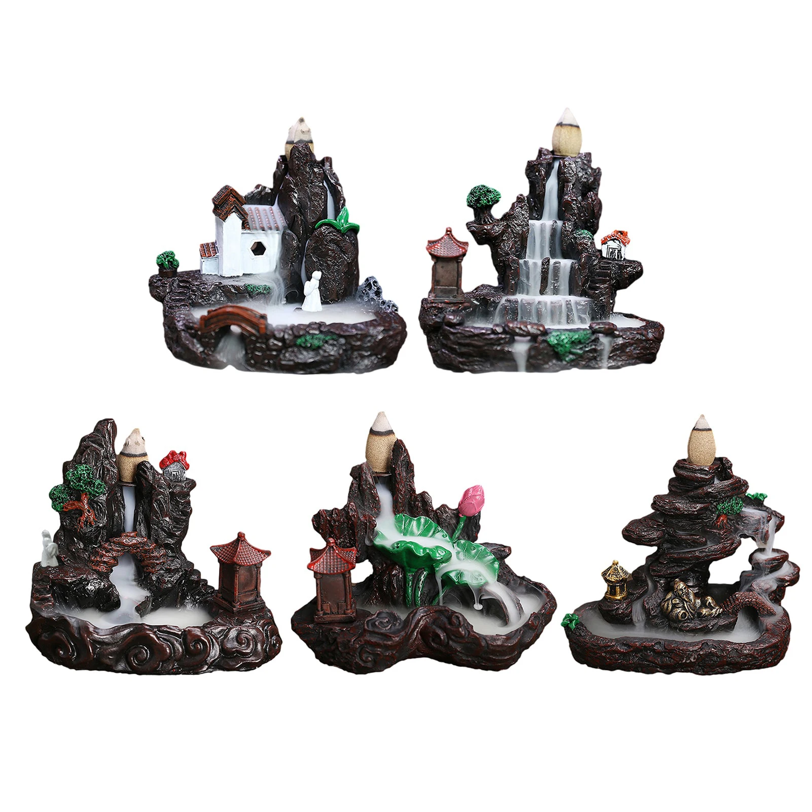 

Resin Backflow Incense Burner Resin Waterfall Incense Holder For Home #W0