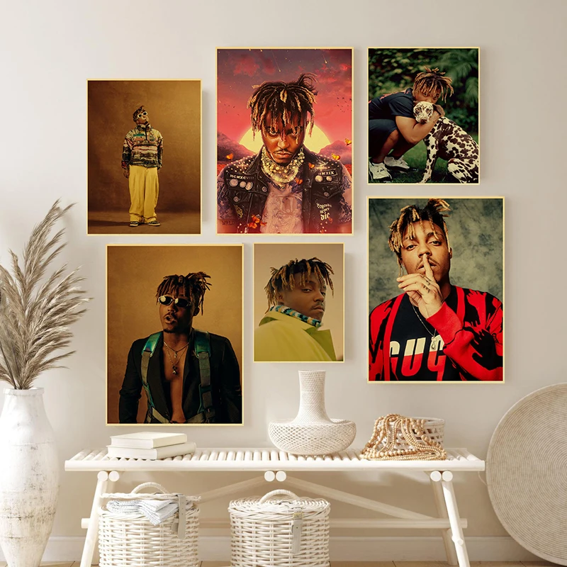 

WTQ Hip Pop Singer Juice WRLD Canvas Painting Wall Art Deco Cuadros Posters and Prints Home Corridor Art Deco Picture