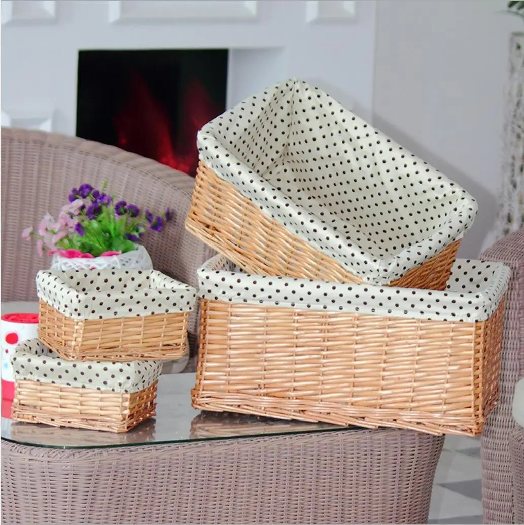 

Home Rattan Storage Basket Wicker Baskets For Books Toys Storage Basket Kitchen Office Desktop Sundries Organizer Basket H0534