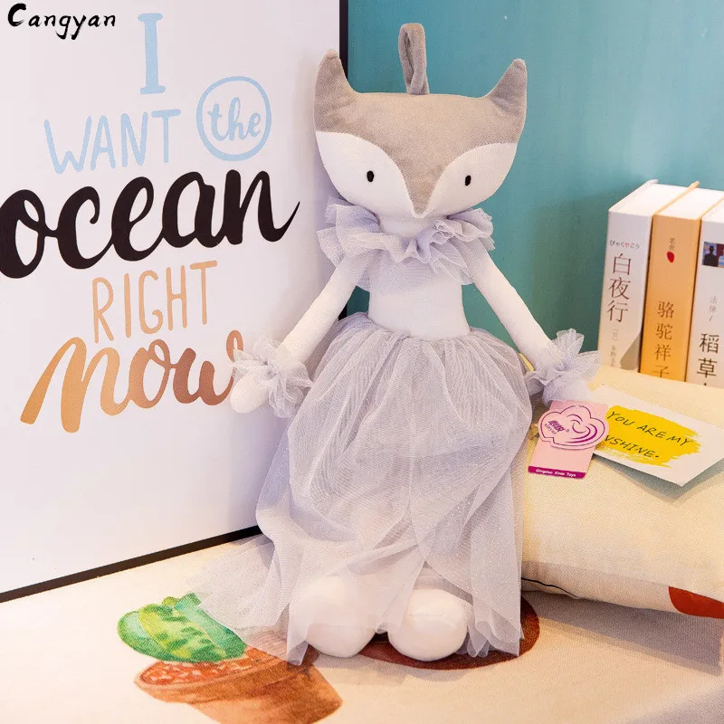 Красивая юбка свадебное платье для девочек плюшевые игрушки лисы пара