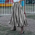 Винтажное женское богемное платье ZANZEA 2021, длинные юбки-макси с завышенной талией, Женская однотонная одежда, большие размеры