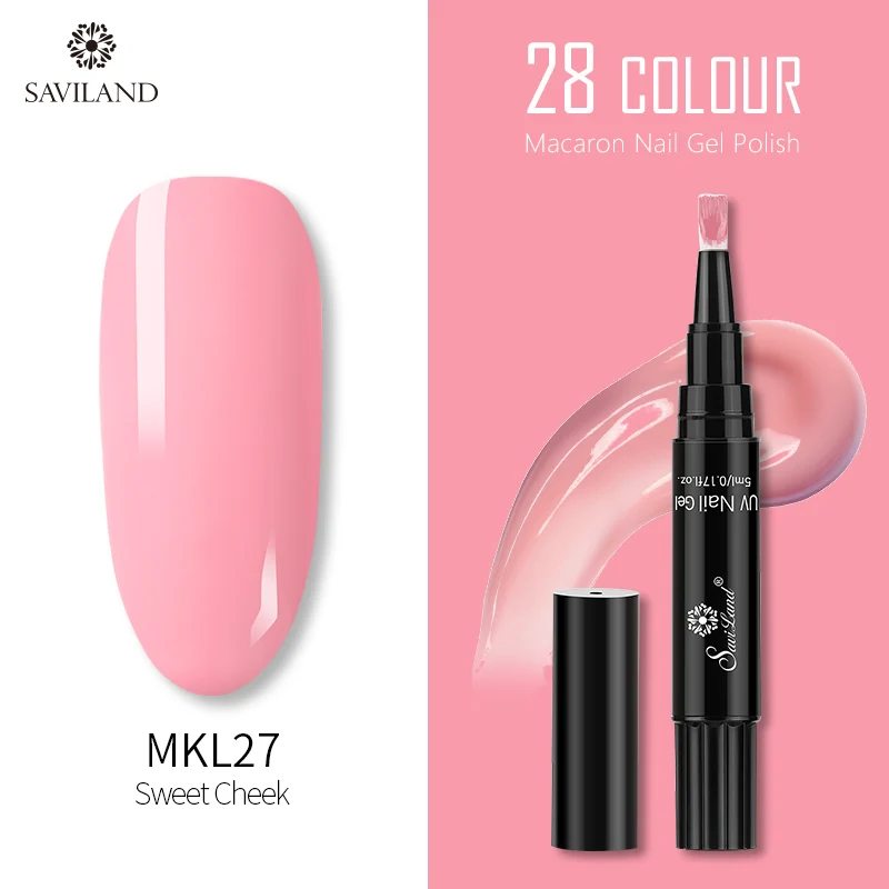 MKL27 SAVILAND 28 цветов блеск Макарон гель лак для ногтей ручка замочить от лак для ногтей праймер верхнее покрытие УФ гель лак для нейл-арта инструменты - Цвет: MKL27