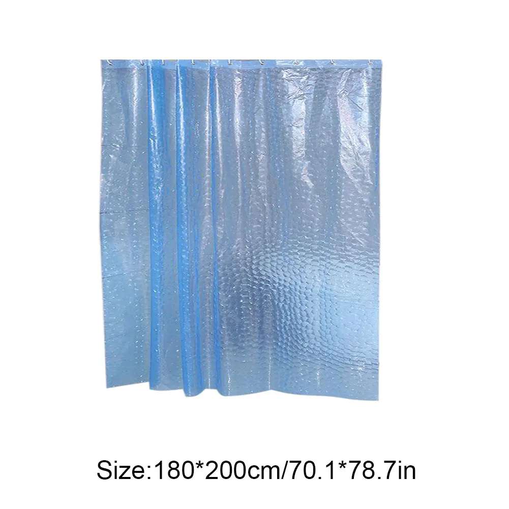 

3 Colors Shower Curtain Transparent Bathroom Curtains Bathtub Waterproof Liner With 12 Hooks Green Blue White 180x200CM/180CM