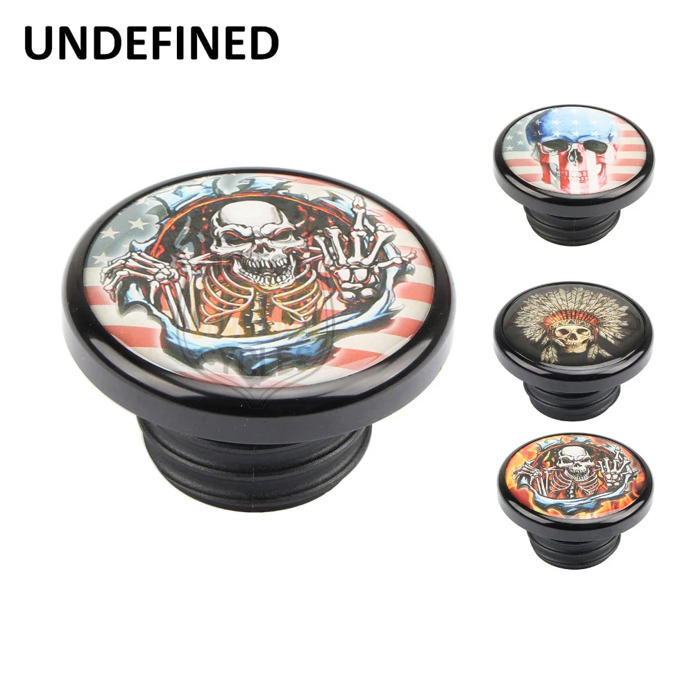 2 шт. пламени топливный бак мотоцикла Кепки крышка череп картина маслом газовая