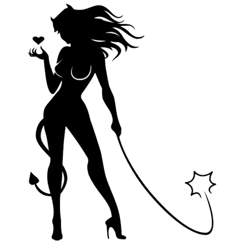 

New Hot Sell Personality Car Stickers Sexy Devil Girl Personal Decals Auto Stickers PVC 13*x10CM