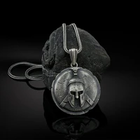 spartan warrior helmet shield pendant necklace mens hip hop chain necklace hot sale punk style jewelry on the neck