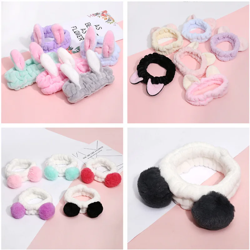 2020 Washing Face Turban Makeup Accessories Bow Hairband Hair New OMG Headband Women Head Wrap Soft Coral Fleece |