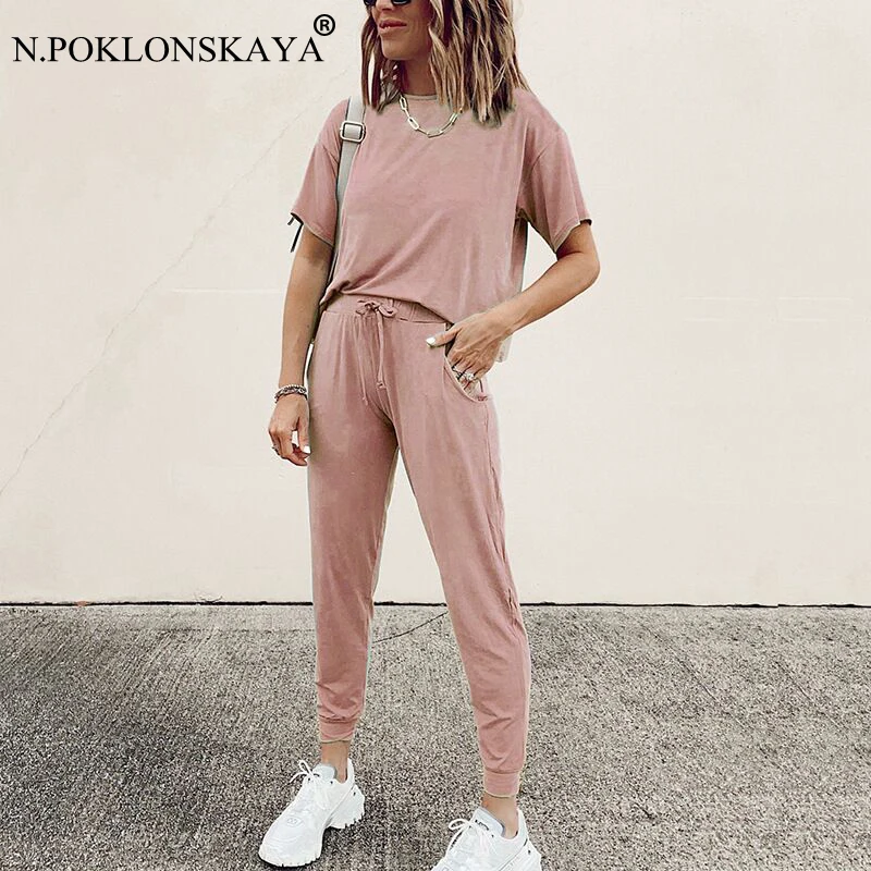 Повседневный Однотонный женский костюм на шнуровке короткий комплект из двух